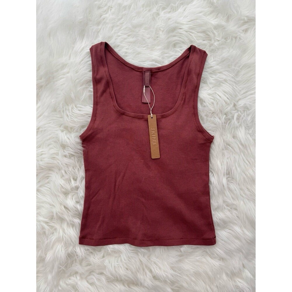 Skims Cotton Rib Tank Redwood Size Large
